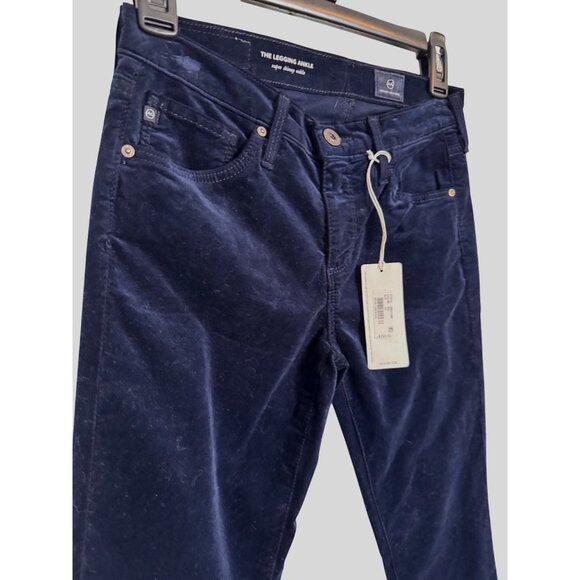 AG The Legging Ankle Size 24 Super Skinny Ankle Dark Blue Velvet NWT Adriano - Picture 2 of 9